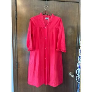 1970s vintage Nouvelle red flannel nightgown